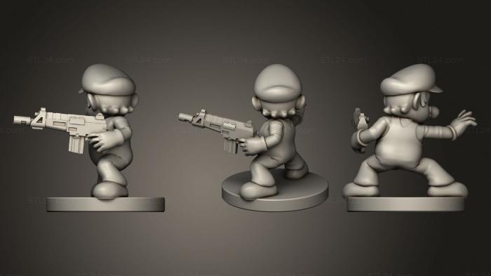 Chibi Funko (Machine Gun Mario, CHIBI_0309) 3D models for cnc