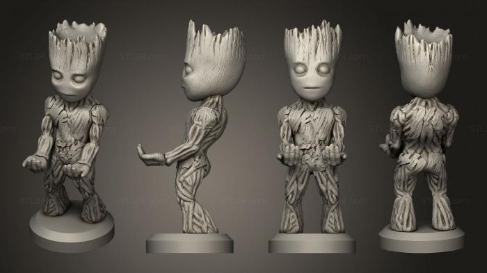 Chibi Funko (Groot Joystick Cell Phone Support, CHIBI_0839) 3D models for cnc