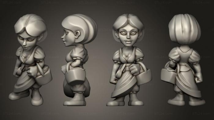 Chibi Funko (heros Villagers Peasant Female, CHIBI_1003) 3D models for cnc