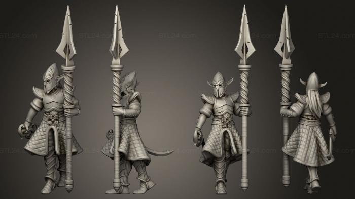 Chibi Funko (High Elves Dwarfs Elf Tall Spear Warrior 5, CHIBI_1015) 3D models for cnc