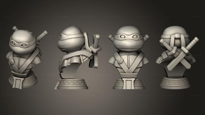 Chibi Funko (Turtle Warrior with Swords Bust and a Container Base, CHIBI_1316) 3D models for cnc