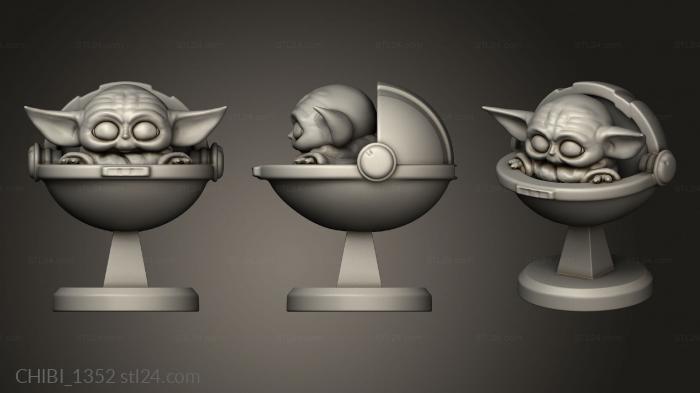 Chibi Funko (Baby Yoda, CHIBI_1352) 3D models for cnc