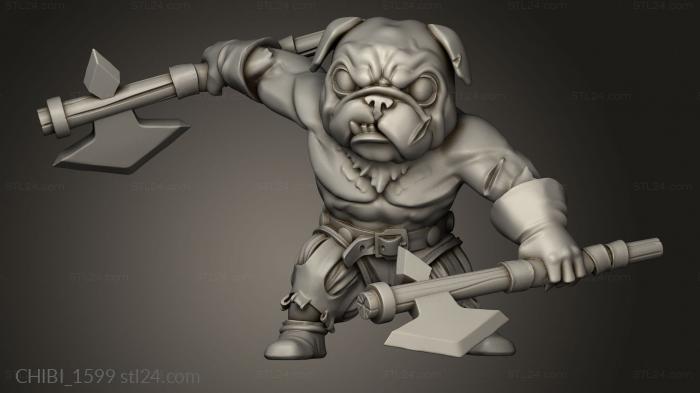 Chibi Funko (Barkonians barbarian pug, CHIBI_1599) 3D models for cnc