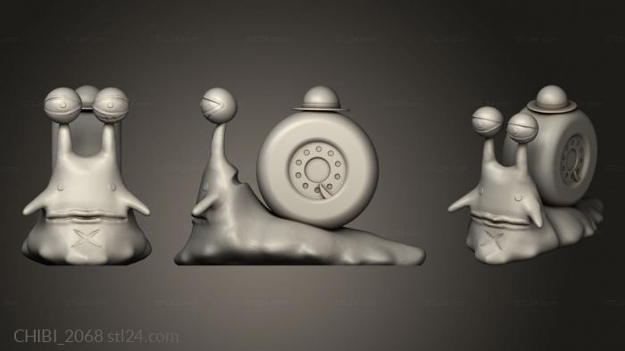 Chibi Funko (mushi luffy luf snail stand, CHIBI_2068) 3D models for cnc