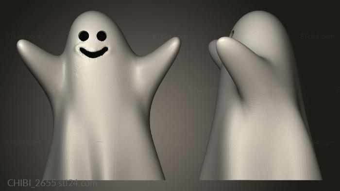 Chibi Funko (Halloween Ghosts face, CHIBI_2655) 3D models for cnc