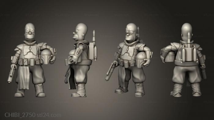 Chibi Funko (Homer Boba Fett Simpson Gun Homer Boba, CHIBI_2750) 3D models for cnc