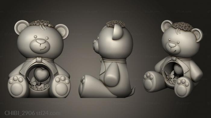 Chibi Funko (Koza Valentine Teddy BEAR Ornament ed In Place red, CHIBI_2906) 3D models for cnc