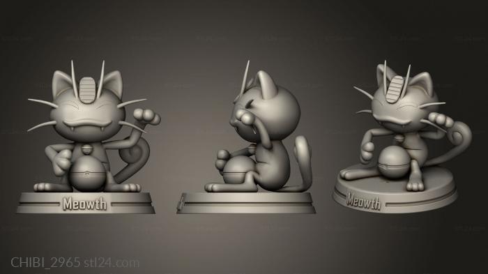 Chibi Funko (Lucky Meowth Pokemon, CHIBI_2965) 3D models for cnc