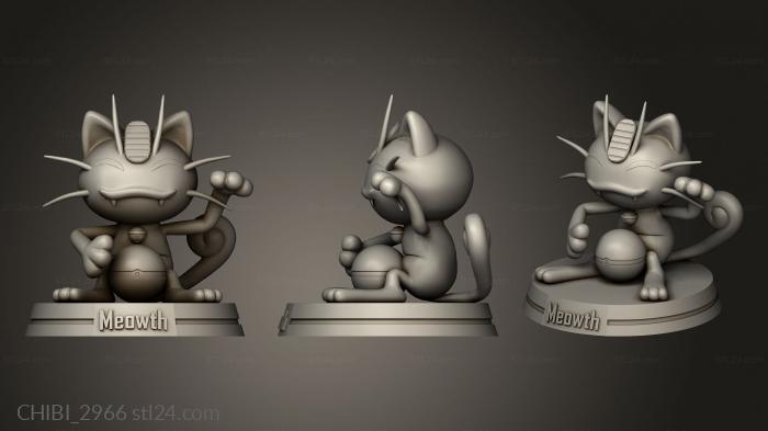 Chibi Funko (Lucky Meowth Pokemon, CHIBI_2966) 3D models for cnc