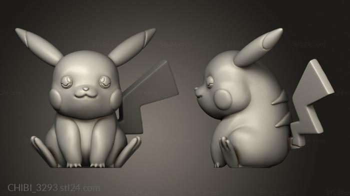 Chibi Funko (Pikachu and Pikachu Embarrassed, CHIBI_3293) 3D models for cnc
