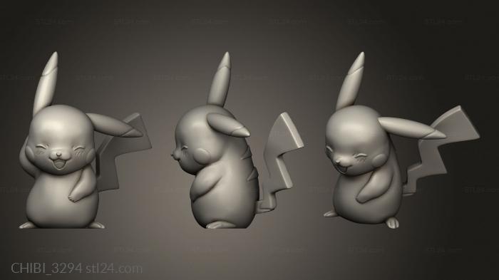 Chibi Funko (Pikachu and Pikachu Embarrassed, CHIBI_3294) 3D models for cnc