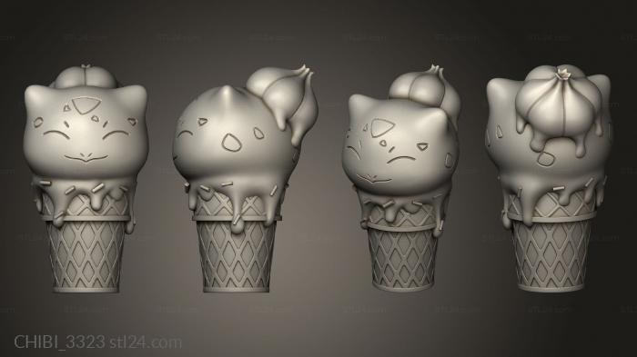 Chibi Funko (pokemon ice cream bulbasaur dpagzt Fontoura bulba, CHIBI_3323) 3D models for cnc