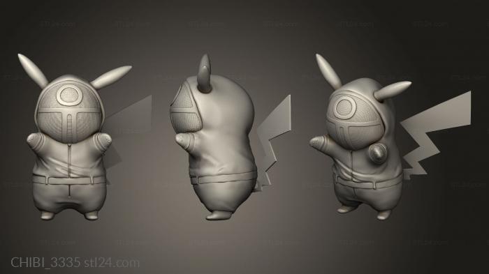 Chibi Funko (Pokemon Pikachu aleph squid game mask, CHIBI_3335) 3D models for cnc