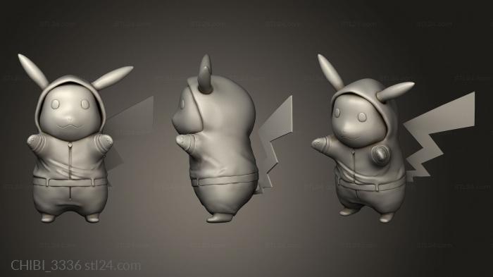 Chibi Funko (Pokemon Pikachu aleph squid game pikachu no mask, CHIBI_3336) 3D models for cnc