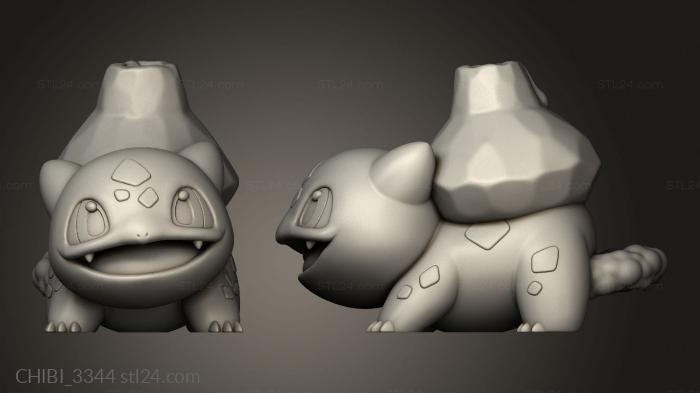 Chibi Funko (pokemon starters fire bulbasaur, CHIBI_3344) 3D models for cnc