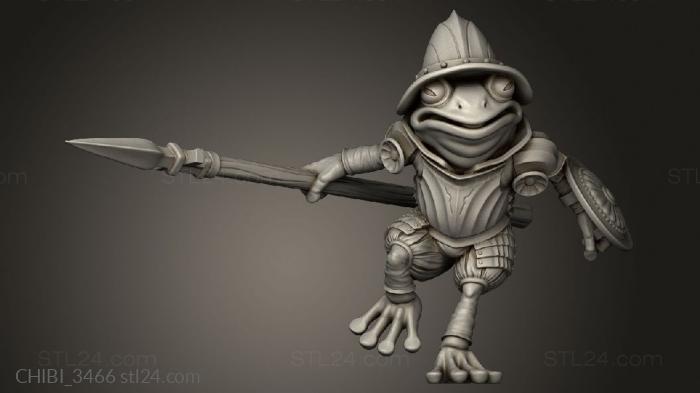 Chibi Funko (Sacred Swamp Frog Spleen Spearmen Fancy Spearman, CHIBI_3466) 3D models for cnc