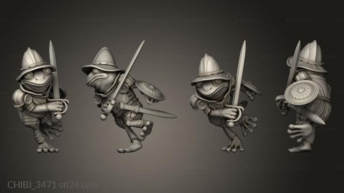Chibi Funko (Sacred Swamp Frog Swordsmen Fancy Swordsman, CHIBI_3471) 3D models for cnc