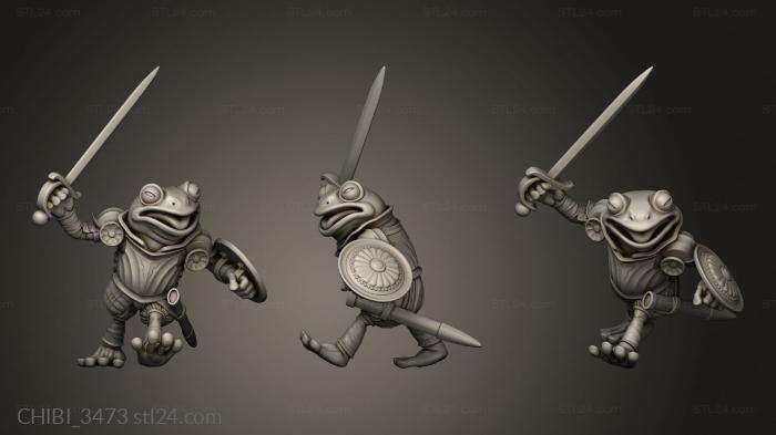 Chibi Funko (Sacred Swamp Frog Swordsmen Fancy Swordsman ALT, CHIBI_3473) 3D models for cnc