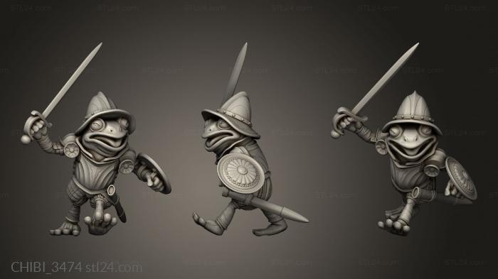 Chibi Funko (Sacred Swamp Frog Swordsmen Fancy Swordsman, CHIBI_3474) 3D models for cnc