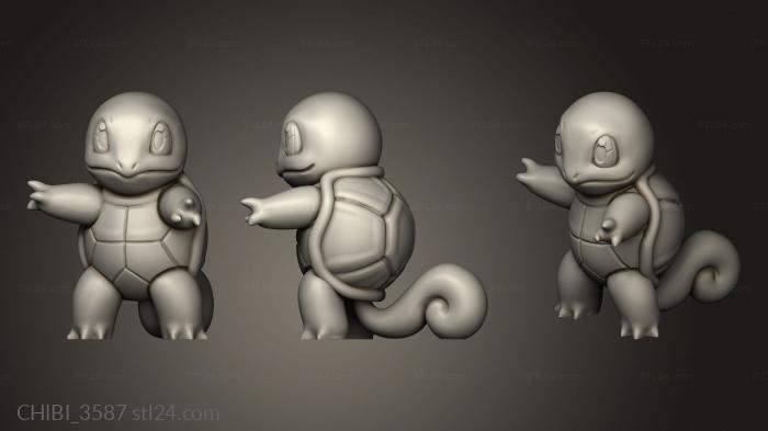 Chibi Funko (Squirtle and with shades, CHIBI_3587) 3D models for cnc