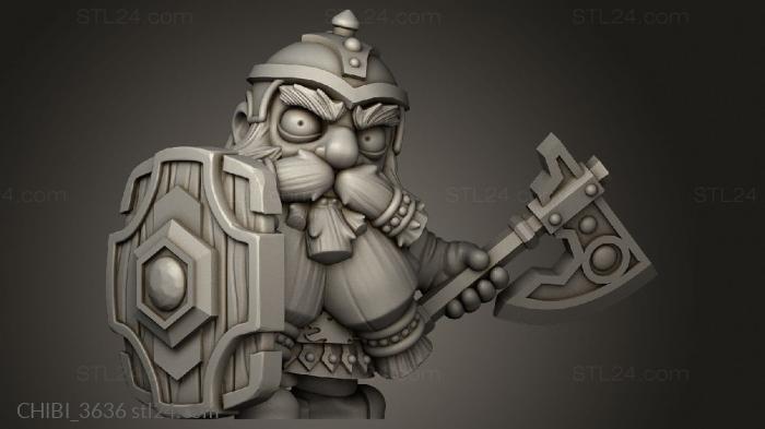 Chibi Funko (Arcadian Heroes Dwarf, CHIBI_3636) 3D models for cnc