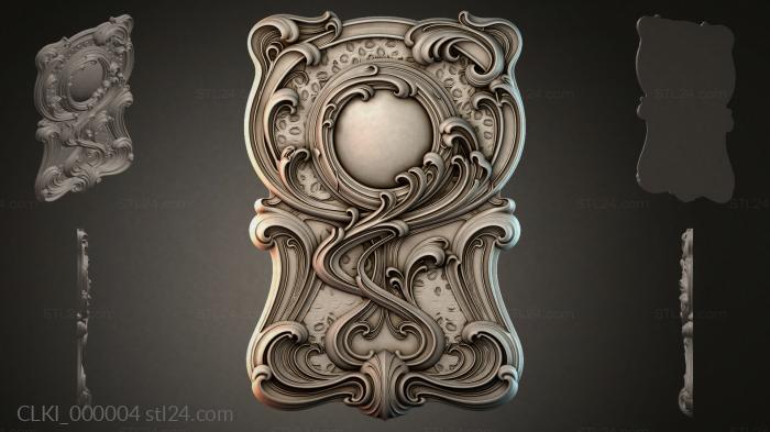 Baroque cartouche with central medallion 3d STL model