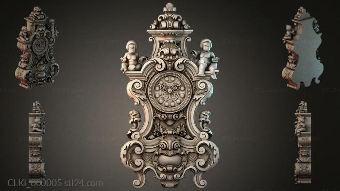 Baroque cartouche with putti and floral ornament 3d STL model