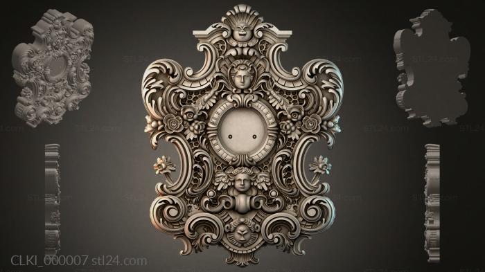 Baroque ornament with angels and a medallion 3d STL model