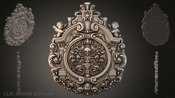 Baroque cartouche with putti and spiral ornament 3d STL model