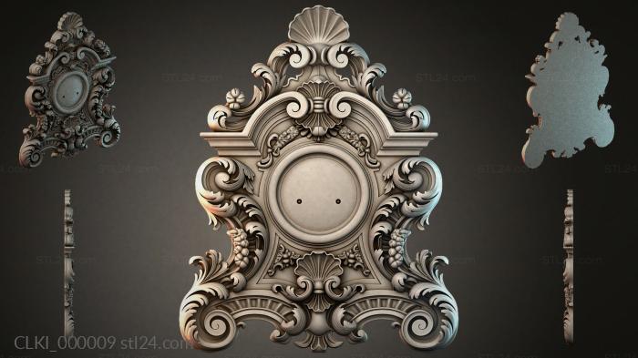 Different watches (Baroque cartouche with a round medallion and volutes, CLKI_000009) 3D models for cnc