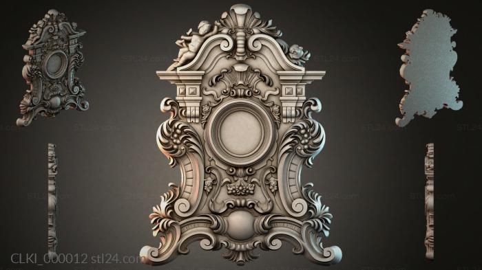 Baroque cartouche with angel and scrolls 3d STL model
