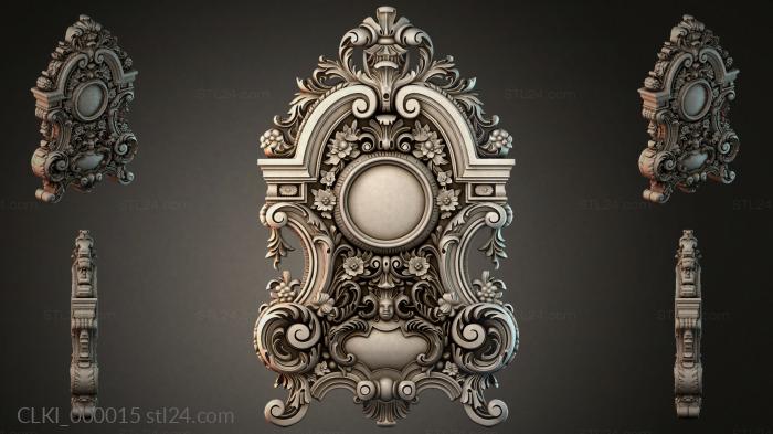 Baroque cartouche with oval medallion and acanthus scrolls 3d STL model