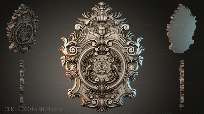 Panel with an angel and spiral ornament 3d STL model
