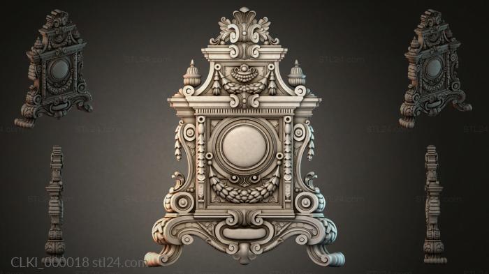 Baroque cornice with a round medallion and volutes 3d STL model