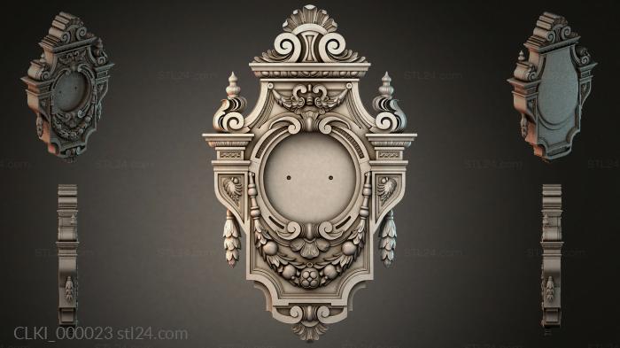 Wall clock with a bas-relief of an angel and curls 3d STL model