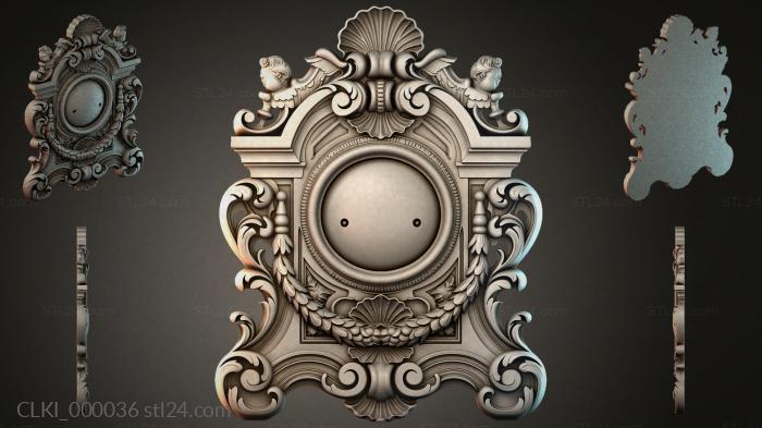 Wall clock with angels and sea waves 3d STL model