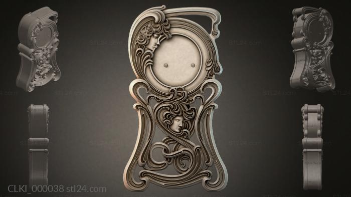 Bas-relief medallion with two female profiles and a round insert 3d STL model