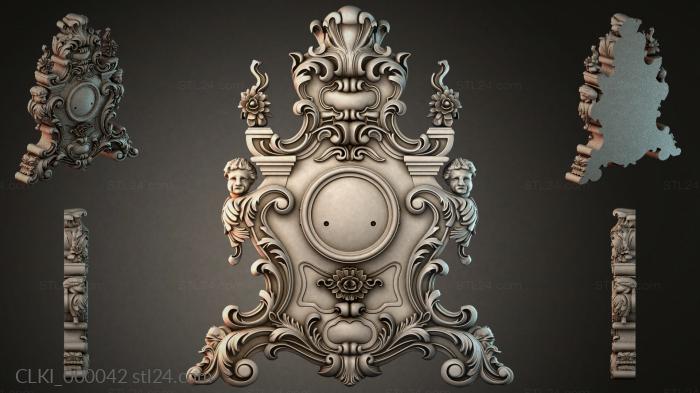 Watch dial with baroque scrolls and angels 3d STL model