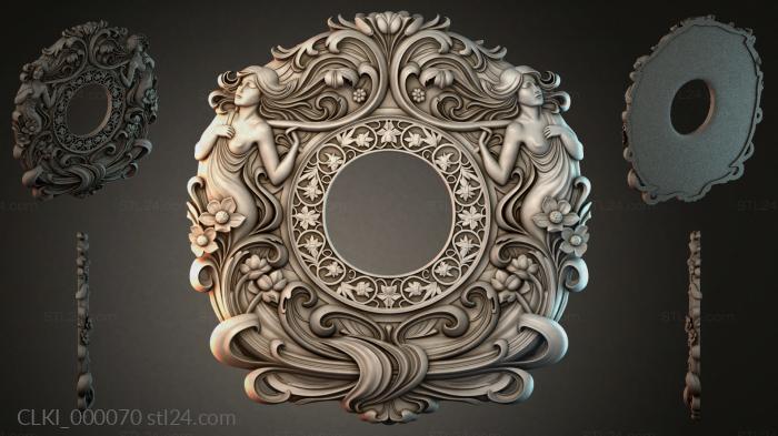 Clock dial with angels and baroque ornamentation 3d STL model