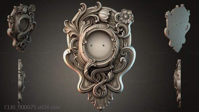 Carved ornament for a watch with a round dial and plant motifs 3d STL model