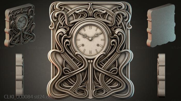 Wall clock with an ornamental baguette case 3d STL model