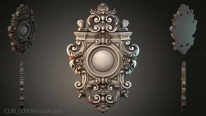 Baroque ornament with a central sphere for a clock 3d STL model