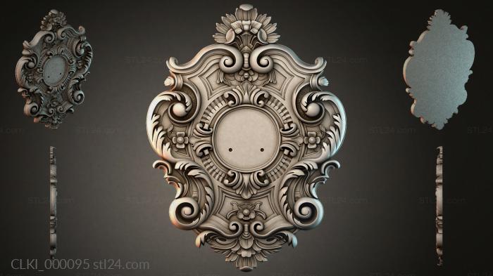 Ornamental watch case with baroque scrolls and a central dial 3d STL model