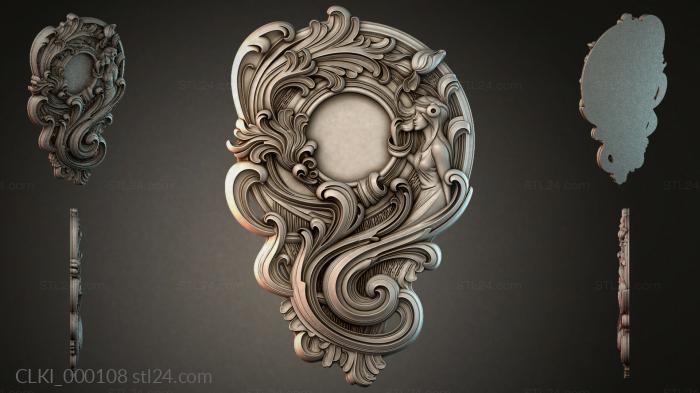 Baroque ornament with a round medallion for a watch 3d STL model