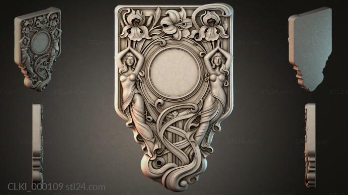 Ornamental console bracket with female figures and a floral medallion 3d STL model