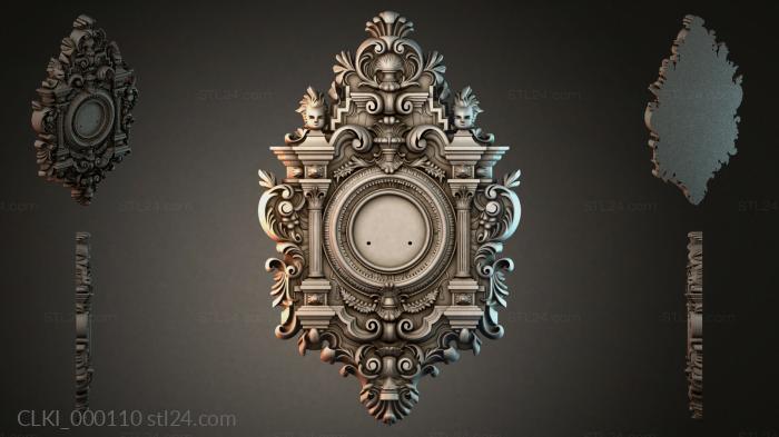 Baroque clock with angels and columns 3d STL model