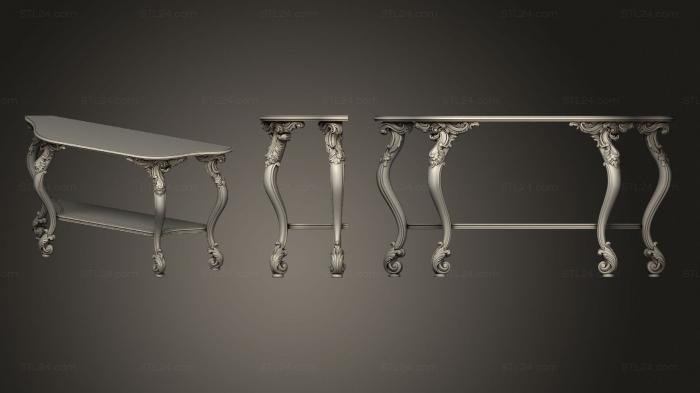 Консольные столы (Консоль с фигурными элементами, KN_0226) 3D модель для ЧПУ станка