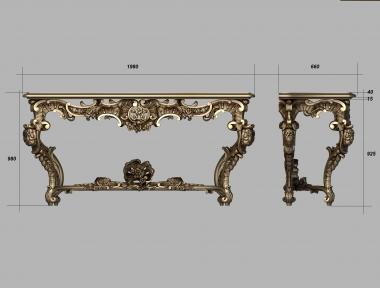 Consoles (Carved console, KN_0227) 3D models for cnc