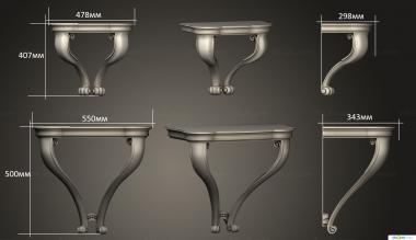 Consoles (Console table suspended, KN_0241) 3D models for cnc