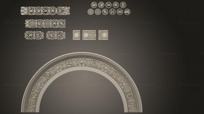 Декор церковный (Арка и комплект декоров византийский орнамент, DCR_0142) 3D модель для ЧПУ станка